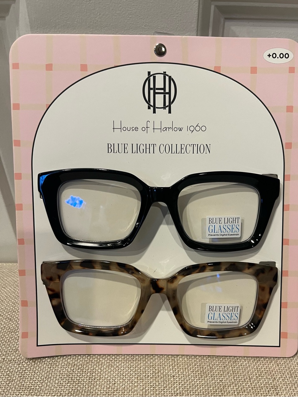 NWT House of Harlow 1960 Blue Light Glasses - Black and Tortoiseshell- Set of 2